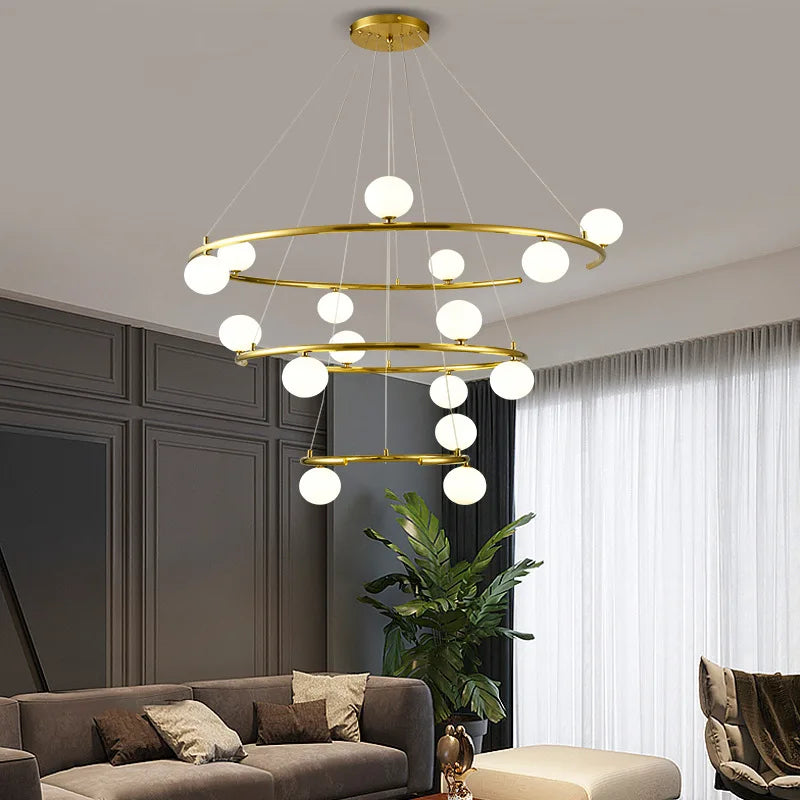 lustre créatif en fer et verre pour décoration élégante - vue 4 sur 16