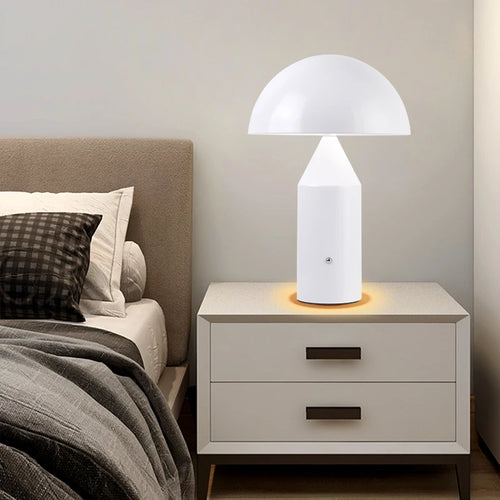 Lampe de table Portable lampe champignon led rechargeable interrupteur tactile veilleuse salle à manger chambre lampe de chevet - vue 3 sur 9