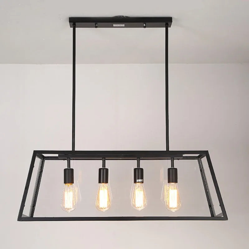 suspension industrielle vintage en fer et acrylique pour cuisine et bar - vue 5 sur 6