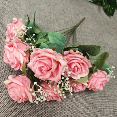 bouquet de roses en soie pour décoration de mariage et fêtes - vue 14 sur 13
