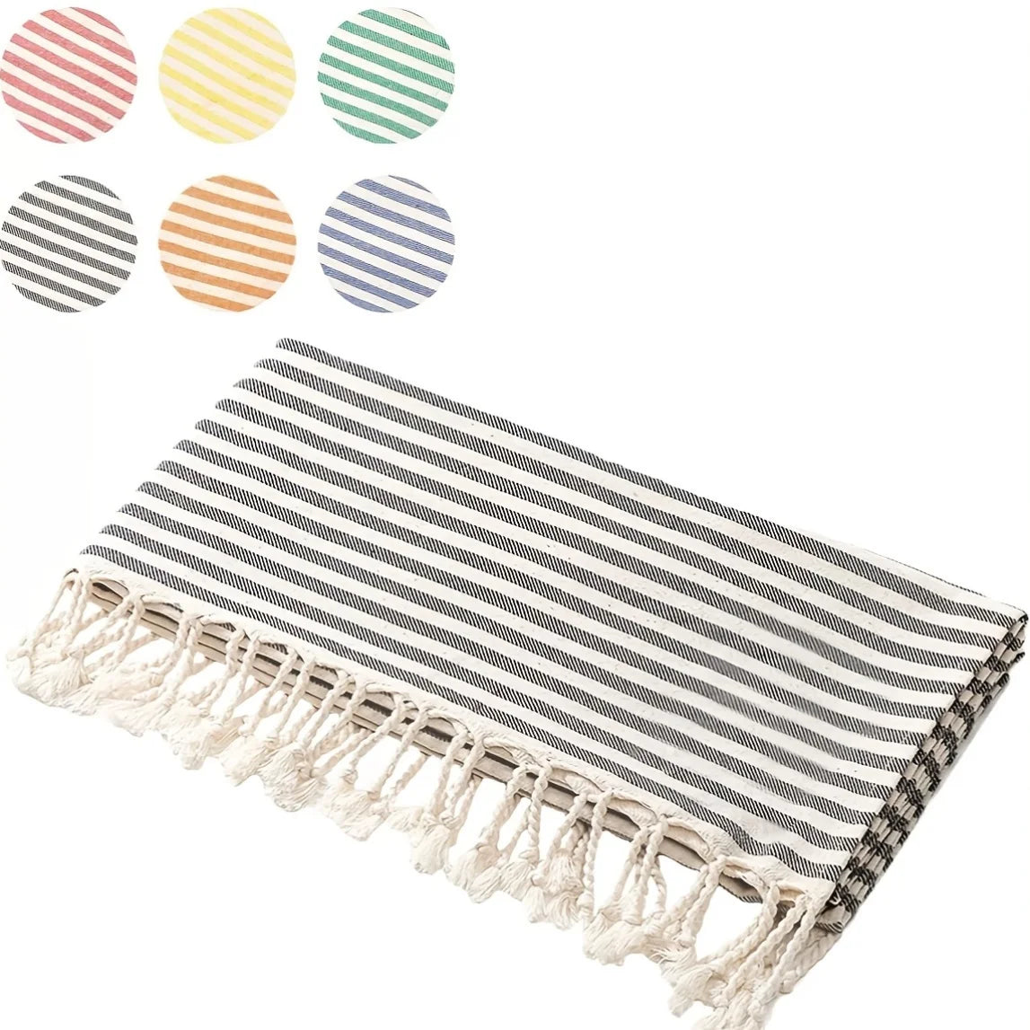 serviette de plage turque coton tissé léger absorbant - vue 2 sur 6
