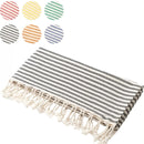 Serviette de plage turque coton tissé rayé bohème