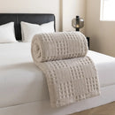 plaid gaufré jacquard velours polyester multifonction salon chambre