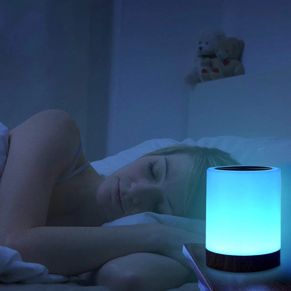 Lampe tactile LED veilleuse pour chambres à coucher salon Table Portable lampes de chevet Rechargeable blanc chaud RGB lumière pour enfants cadeau - vue 6 sur 8