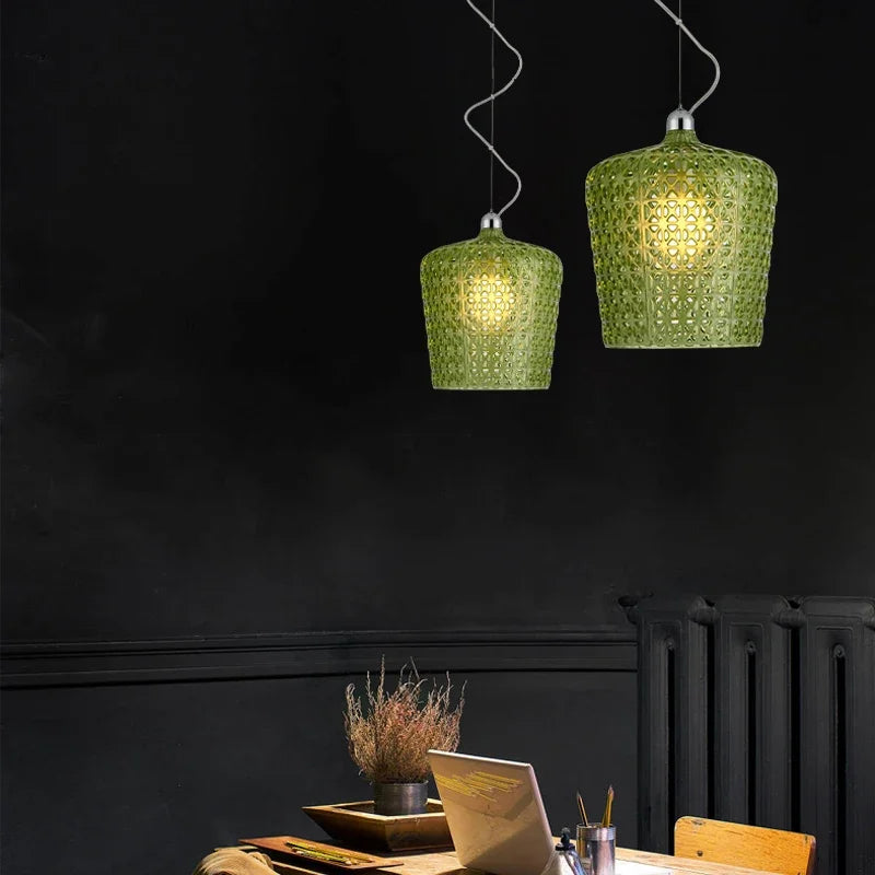 lustre italien moderne creux décoratif avec lumières led acryliques - vue 5 sur 16