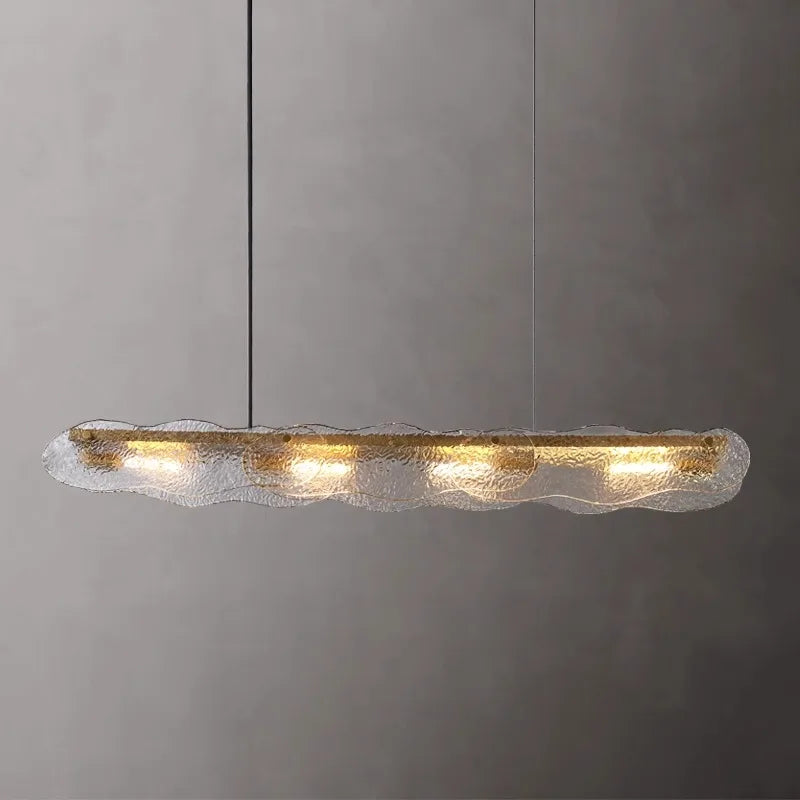 suspension moderne en cuivre et verre pour restaurant - vue 2 sur 12