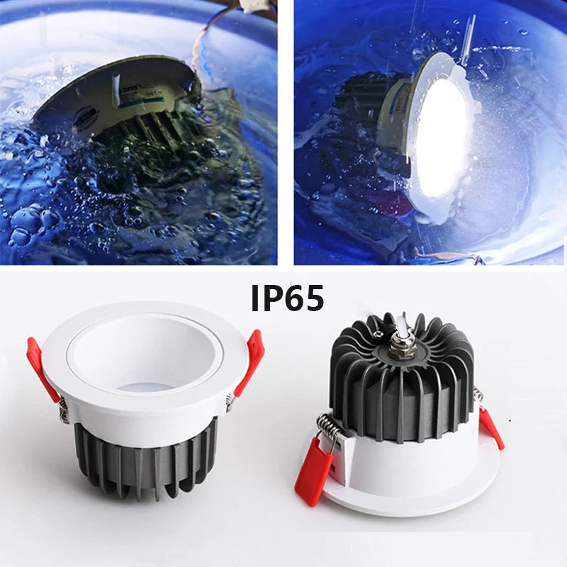 spot led étanche dimmable pour éclairage extérieur intégré - vue 3 sur 10