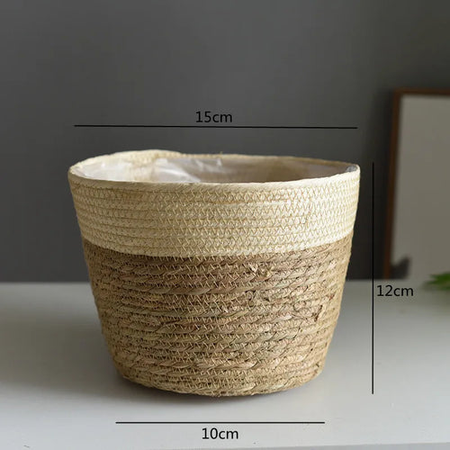 panier en paille pour plantes d'intérieur et d'extérieur - vue 10 sur 28