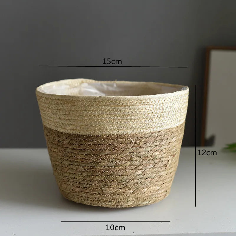 panier en paille pour plantes d'intérieur et d'extérieur - vue 9 sur 28