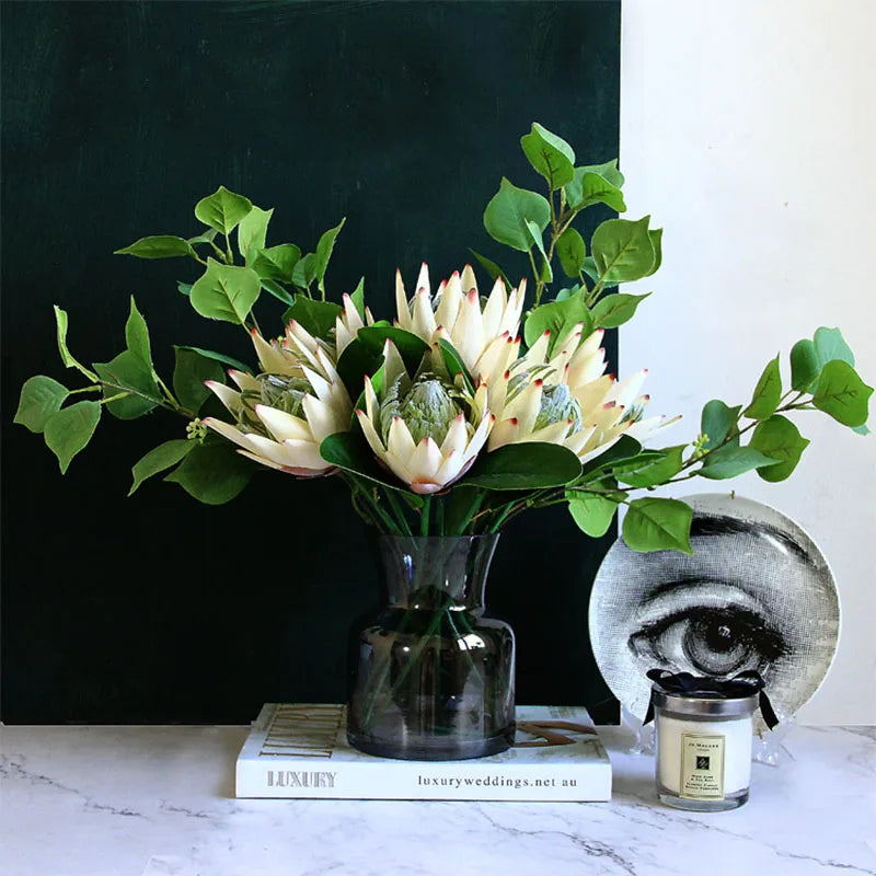 branche de protea cynaroides fleurs artificielles pour jardin et décoration - vue 3 sur 12
