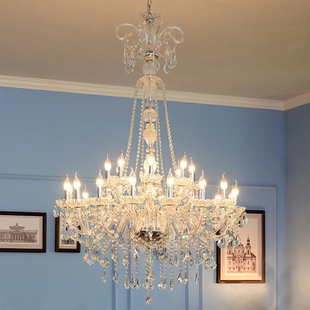 lustre en cristal de luxe pour hôtels et projets d'éclairage - vue 7 sur 7