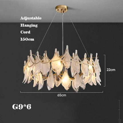 lustre en verre dépoli créatif design moderne élégant en perles - vue 10 sur 10