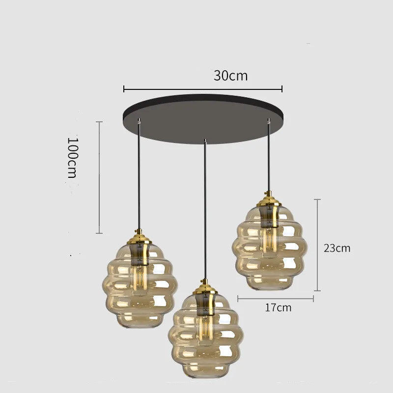 suspension moderne en verre teinté pour décoration intérieure - vue 22 sur 24