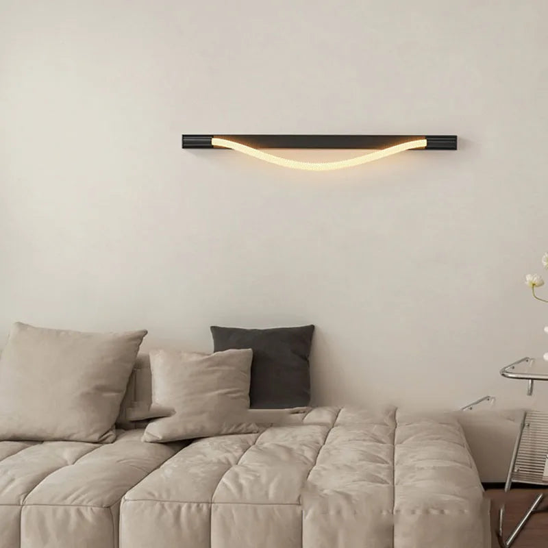 applique murale led en acier inoxydable 	 style tube acrylique - vue 4 sur 9