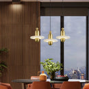 Suspension design led en marbre et aluminium avec cordon réglable