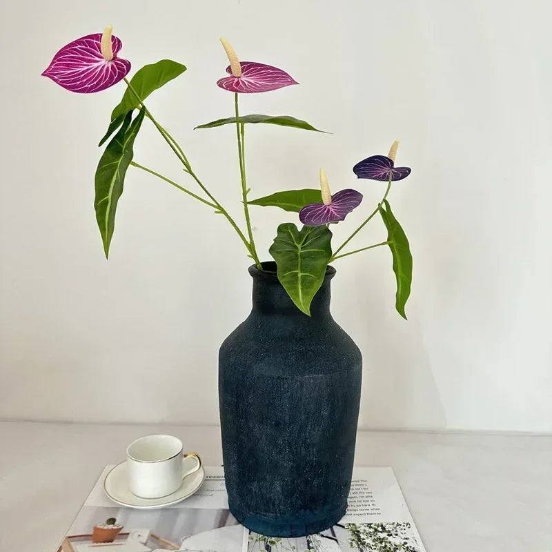 fleurs artificielles anthurium pour décoration de fête et vacances - vue 5 sur 16