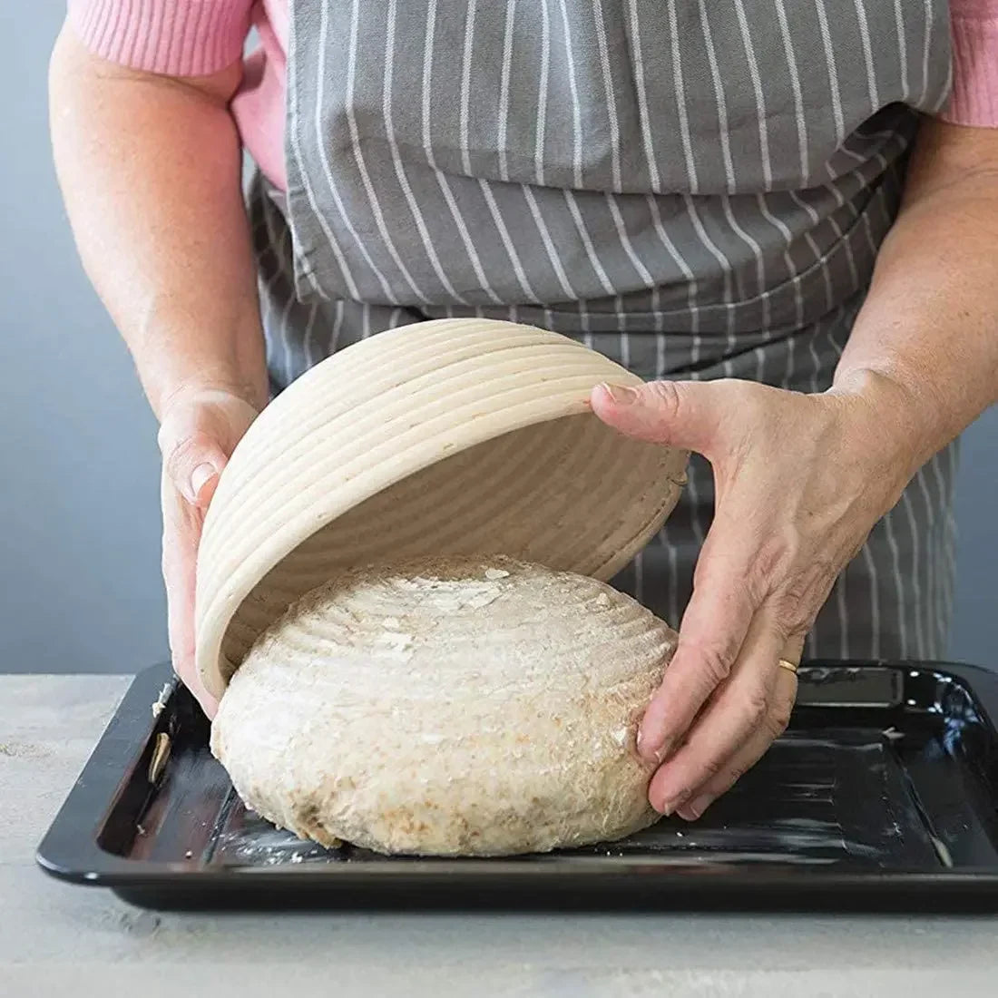 panier à pain en rotin naturel fait main pour fermentation de pâte au levain - vue 4 sur 21