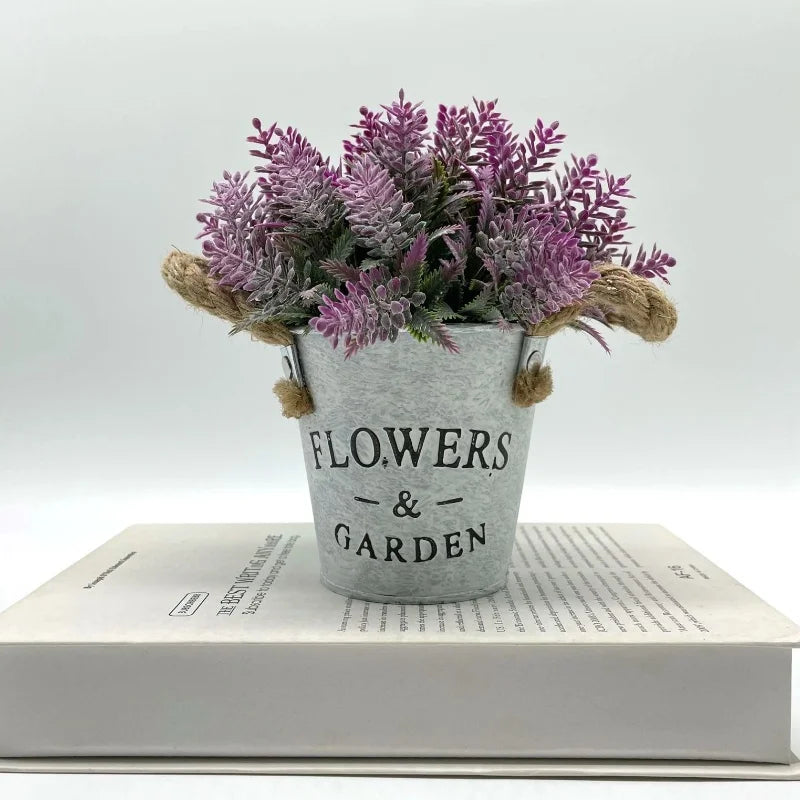 plante artificielle eucalyptus lavande en pot pour décoration intérieure - vue 10 sur 10