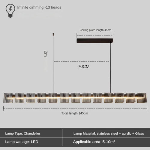 suspension moderne en acier inoxydable avec éclairage led élégant - vue 10 sur 9