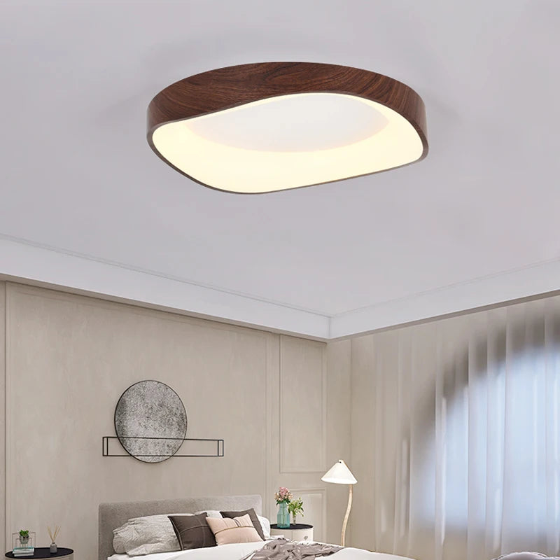 plafonnier en bois rond avec télécommande pour éclairage intérieur - vue 4 sur 21