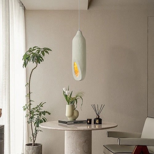 Suspension Wabi Sabi blanc cassé nordique bouteille d'eau forme 63 cm de haut chambre salle à manger - vue 3 sur 6