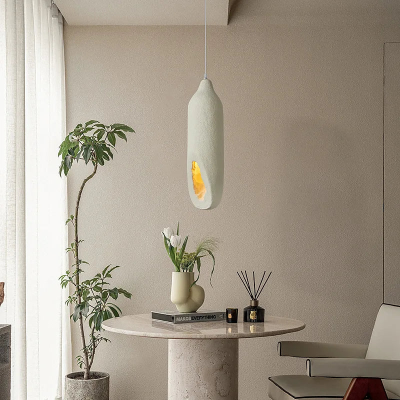 Suspension Wabi Sabi blanc cassé nordique bouteille d'eau forme 63 cm de haut chambre salle à manger - vue 3 sur 6