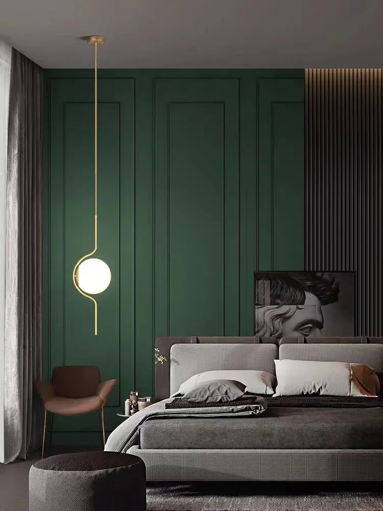 lustre led moderne minimaliste en verre pour hôtel - vue 5 sur 14