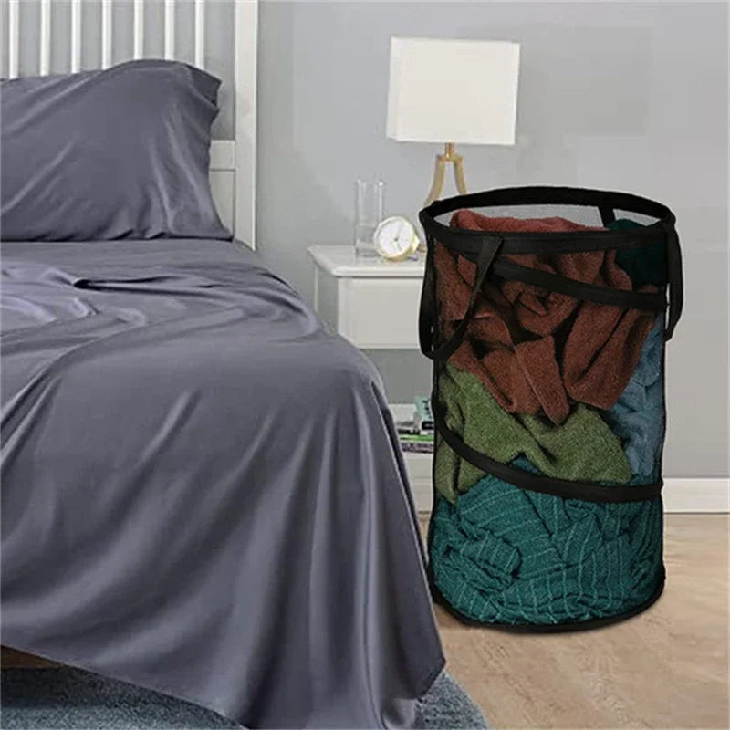 panier à linge pliable avec double poignée pratique pour vêtements - vue 4 sur 6