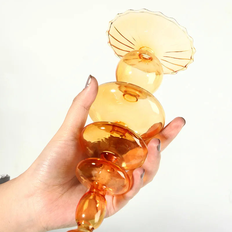 bougeoir conique en verre pour décoration intérieure festive - vue 4 sur 17