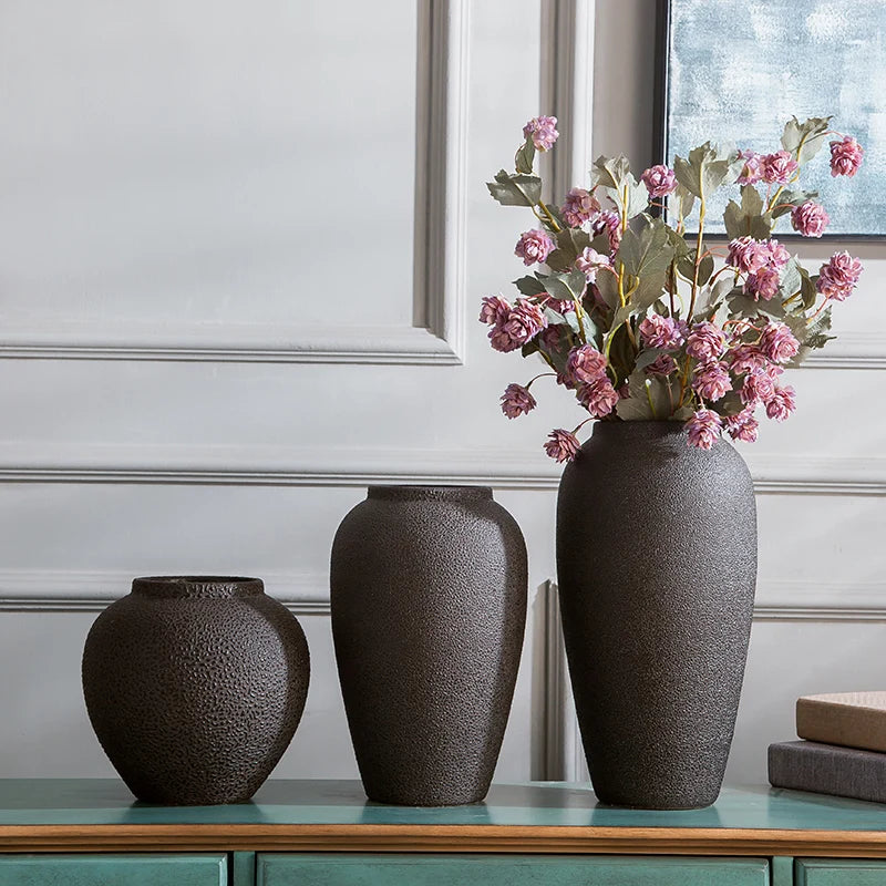 vase en céramique vintage style européen et chinois moderne - vue 3 sur 15