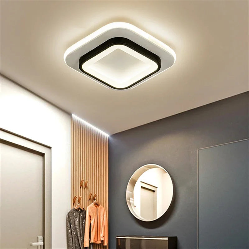 plafonnier moderne à leds design rond ou carré pour décoration intérieure - vue 4 sur 9