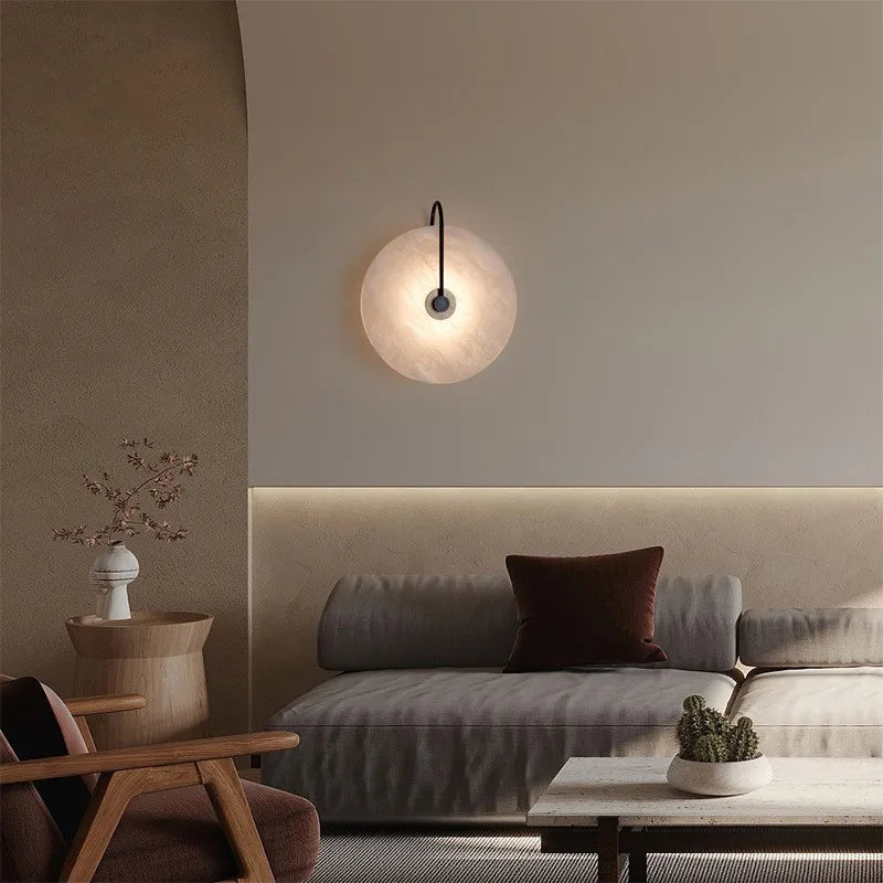 Applique murale en marbre décor à la maison décoration murale abat-jour en marbre applique murale LED luminaires pour la décoration intérieure chambre lampes LED - vue 6 sur 14