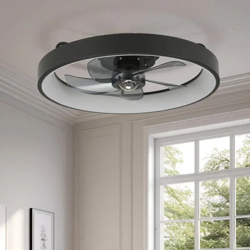 plafonnier silencieux avec lumière et ventilateur moderne - vue 2 sur 8