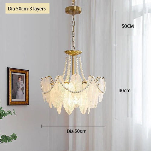 plafonnier de luxe en verre et plumes pour un éclairage décoratif intérieur - vue 11 sur 11