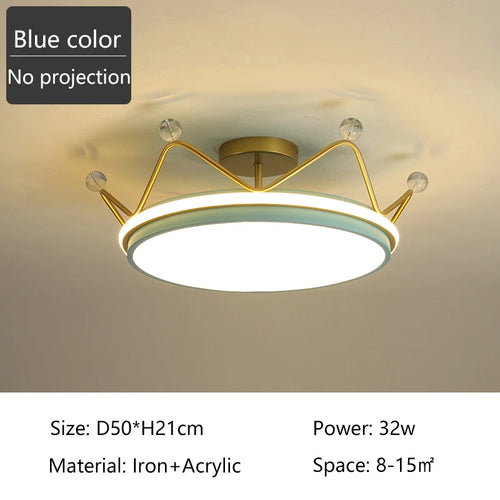 plafonnier led moderne couronne créative pour chambre d'enfant - vue 12 sur 16