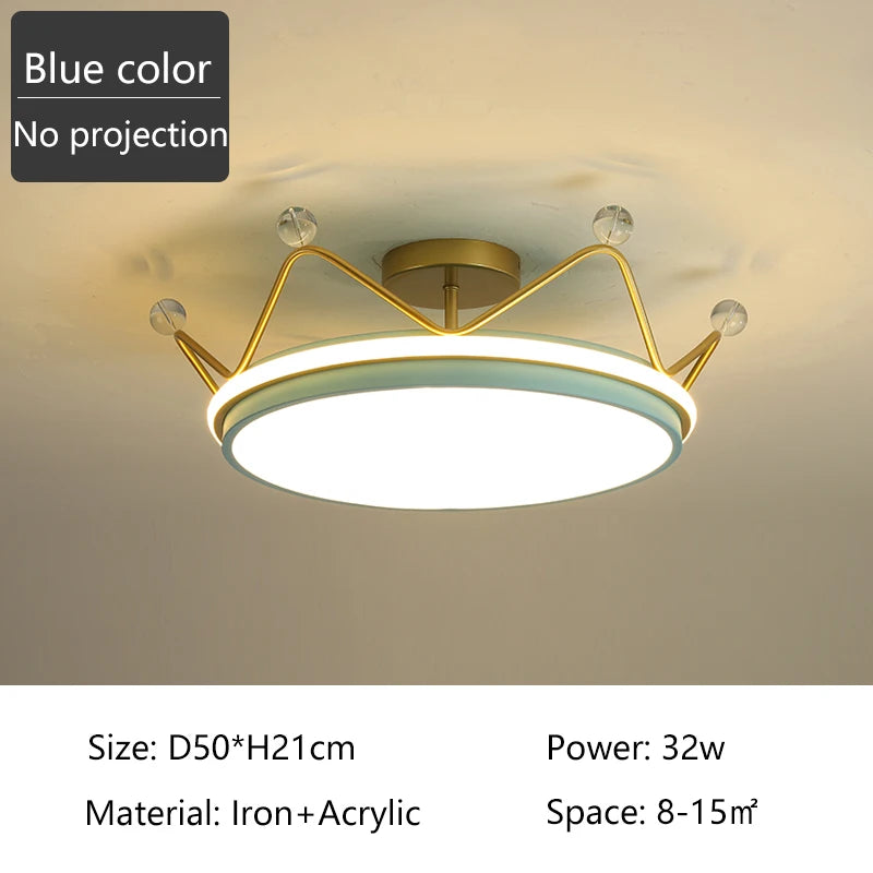 plafonnier led moderne couronne créative pour chambre d'enfant - vue 11 sur 16