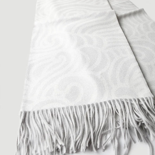 plaid cachemire jacquard rayé double face chaud voyage - vue 3 sur 5