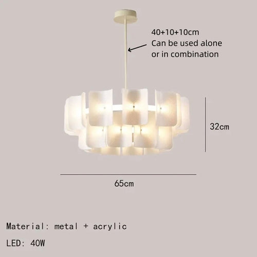 lustre led moderne style 	 acrylique gradation variable - vue 10 sur 9