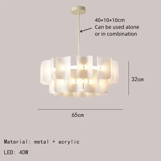 lustre led moderne style 	 acrylique gradation variable - vue 9 sur 9