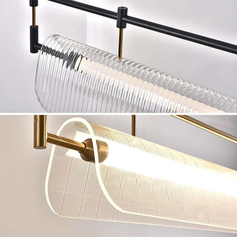suspension minimalistes italiennes en acrylique led modernes - vue 5 sur 18