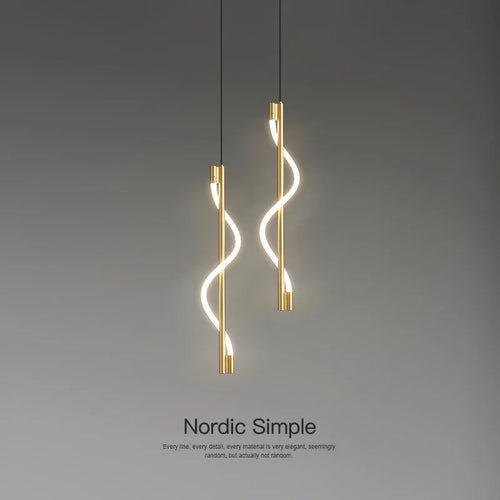 suspension en spirale luxe avec télécommande gradation led - vue 3 sur 8