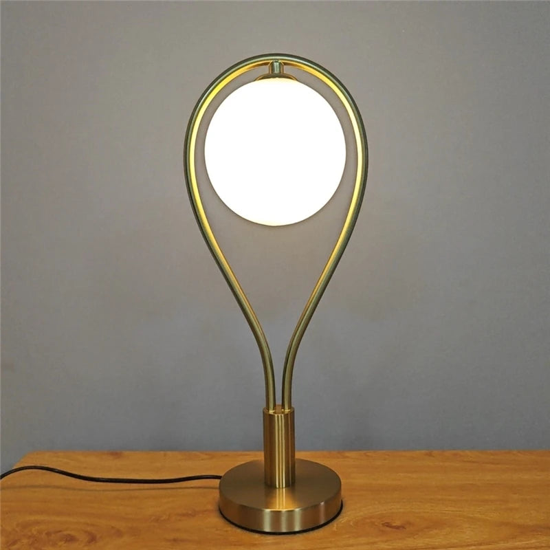 lampes de sol led artistiques en forme de raquette avec boule de verre - vue 1 sur 7