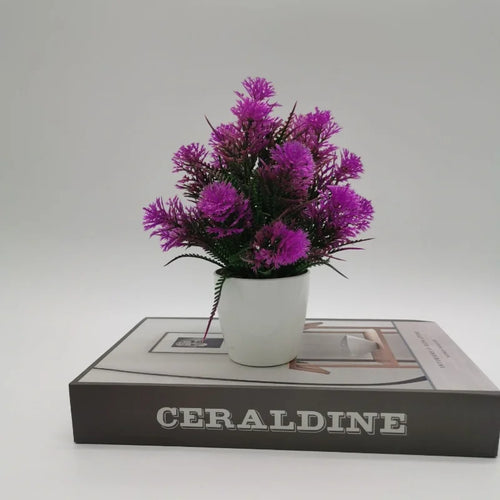 plantes artificielles bonsaï pot herbe décoratif pour bureau et jardin - vue 5 sur 8