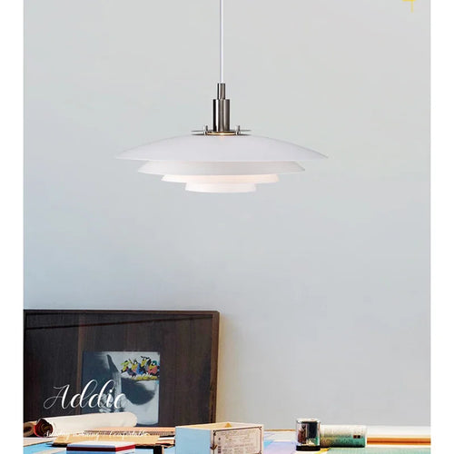 Lamp Mid Century Pendant Light Creative Modern Gradient White Red UFO Adjustable Light Fixture Dining Room Kitchen chandeliers - vue 3 sur 9