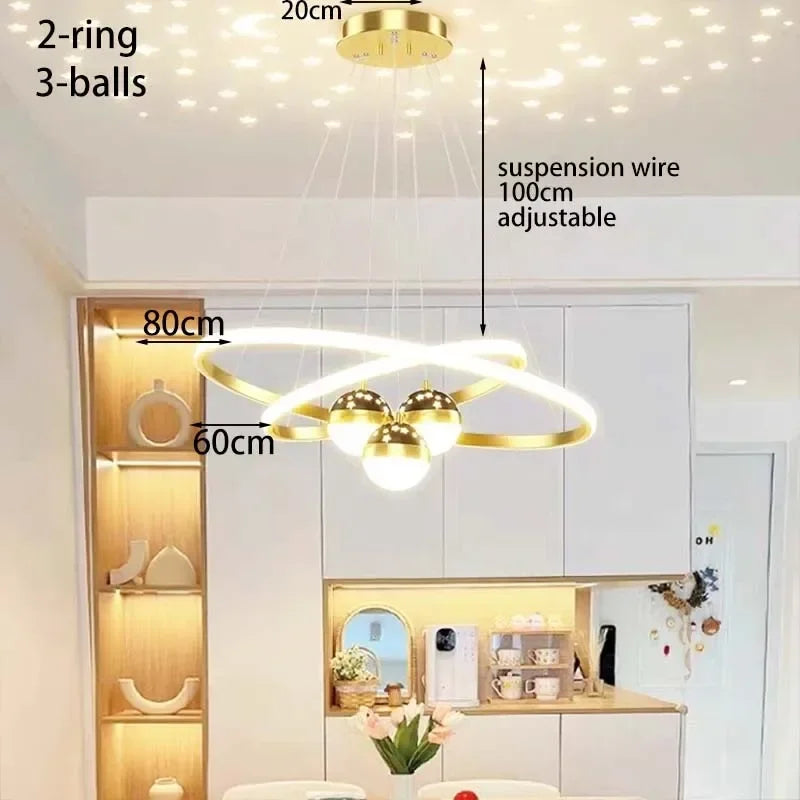 lustre led moderne ciel étoilé pour décoration intérieure - vue 8 sur 14