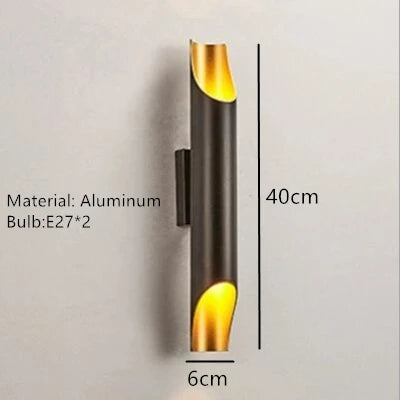applique murale nordique en aluminium avec éclairage led moderne