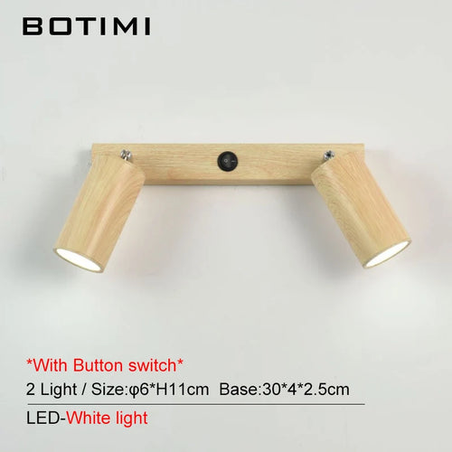 botimi applique murale fer interrupteur bouton-poussoir imitation bois nordique - vue 14 sur 13