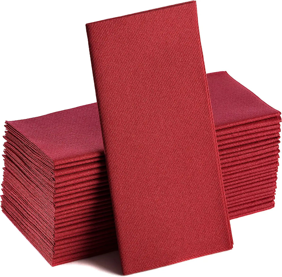Serviette de table papier effet lin lot 100