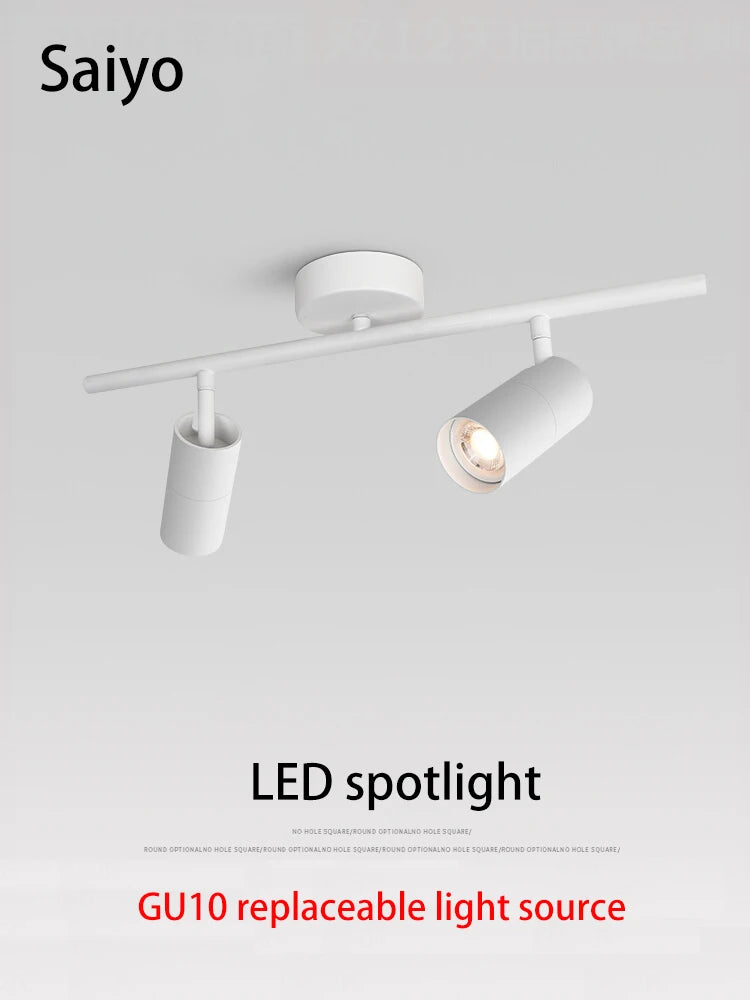 projecteur led 	gu10 sur rail en aluminium angle réglable - vue 1 sur 13