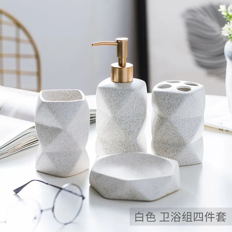 ensemble de céramique nordique pour salle de bain cadeau décoratif - vue 14 sur 15